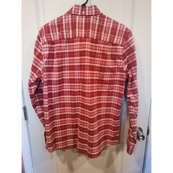 Men's L.L. Bean Slightly Fitted Plaid Long Sleeve Button Down Shirt Red Medium - Picture 3 of 5